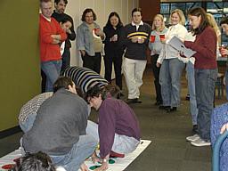 ISB faculty playing DNA Twister